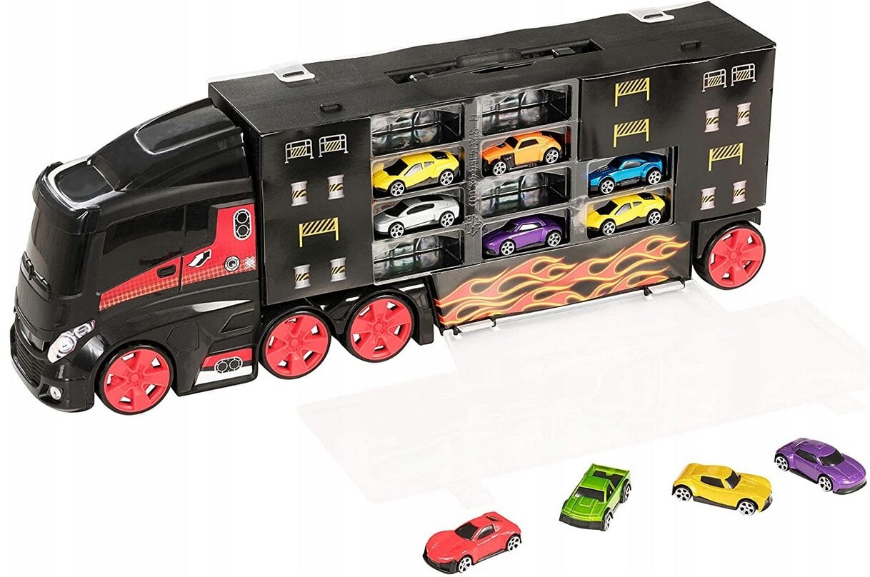 Žaislinis vilkikas su 10 automobilių kaina ir informacija | Žaislai berniukams | pigu.lt