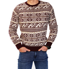 Kalėdinis megztinis vyrams, rudas цена и информация | Мужские свитера | pigu.lt