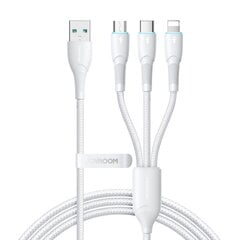 3in1 USB Cable Joyroom Starry Series USB-A to + Lightning + Type-C + Micro, 1.2m (white) цена и информация | Кабели для телефонов | pigu.lt