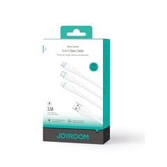 3in1 USB Cable Joyroom Starry Series USB-A to + Lightning + Type-C + Micro, 1.2m (white) цена и информация | Кабели для телефонов | pigu.lt