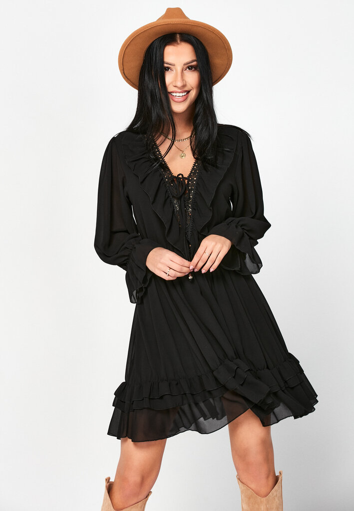 Suknelė moterims Och Bella, juoda цена и информация | Suknelės | pigu.lt