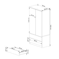 Шкаф Akord S90 2D 2SZ, черный цена и информация | Шкафы | pigu.lt