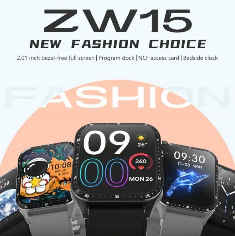 CANN ZW15 Black kaina ir informacija | Išmanieji laikrodžiai (smartwatch) | pigu.lt