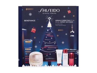 Veido priežiūros rinkinys Shiseido Benefiance Holiday Kit moterims: kremas Anti-Wrinkle Smoothing Cream, 50 ml + valomosios putos Clarifying Cleansing Foam, 15 ml + losjonas Balancing Care Lotion, 30 ml + serumas Concentrated Energizing Activating Serum, kaina ir informacija | Veido kremai | pigu.lt