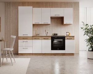 Комплект кухонной мебели Vika 240, белый/коричневый цена и информация | Кухонные гарнитуры | pigu.lt