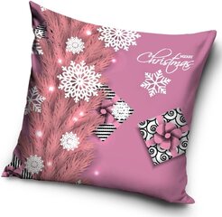 Kalėdinis dekoratyvinės pagalvėlės užvalkalas Merry Christmas kaina ir informacija | Dekoratyvinės pagalvėlės ir užvalkalai | pigu.lt