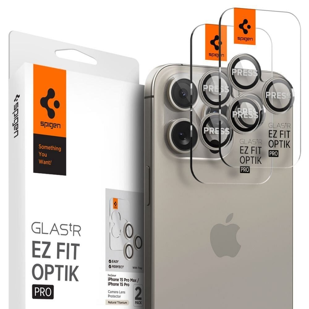 Spigen OPTIK.TR Ez Fit Camera Protector 2-pack kaina ir informacija | Apsauginės plėvelės telefonams | pigu.lt