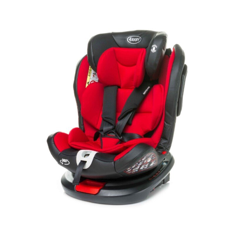 Automobilinė kėdutė 4Baby Roto-Fix, 0-36kg, Red kaina ir informacija | Autokėdutės | pigu.lt