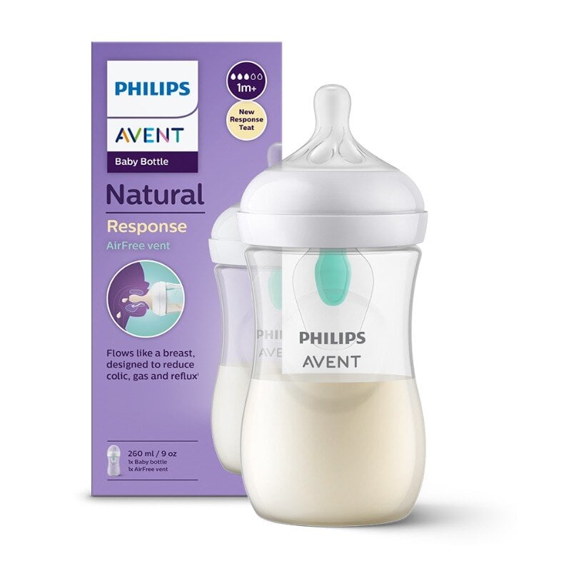 Buteliukas Philips Avent Natural Response Air Free SCY673/01, 1mėn+, 260ml kaina ir informacija | Buteliukai kūdikiams ir jų priedai | pigu.lt