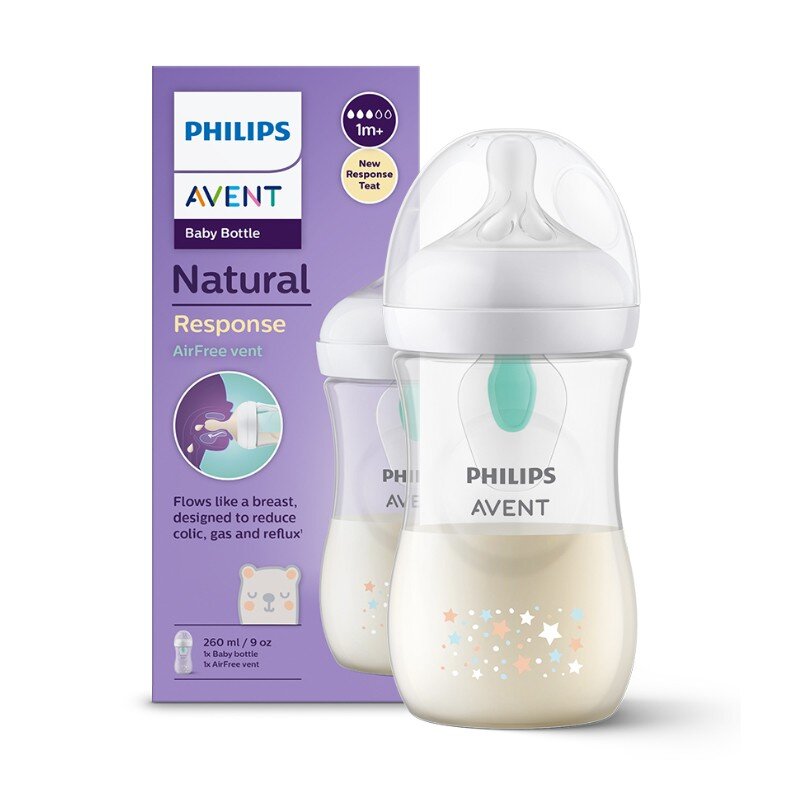 Buteliukas Philips Avent Natural Response Air Free SCY673/82, 1mėn+, 260ml kaina ir informacija | Buteliukai kūdikiams ir jų priedai | pigu.lt