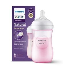 Buteliukas Philips Avent Natural Response SCY903/11, 1mėn+, 260ml, pink kaina ir informacija | Buteliukai kūdikiams ir jų priedai | pigu.lt