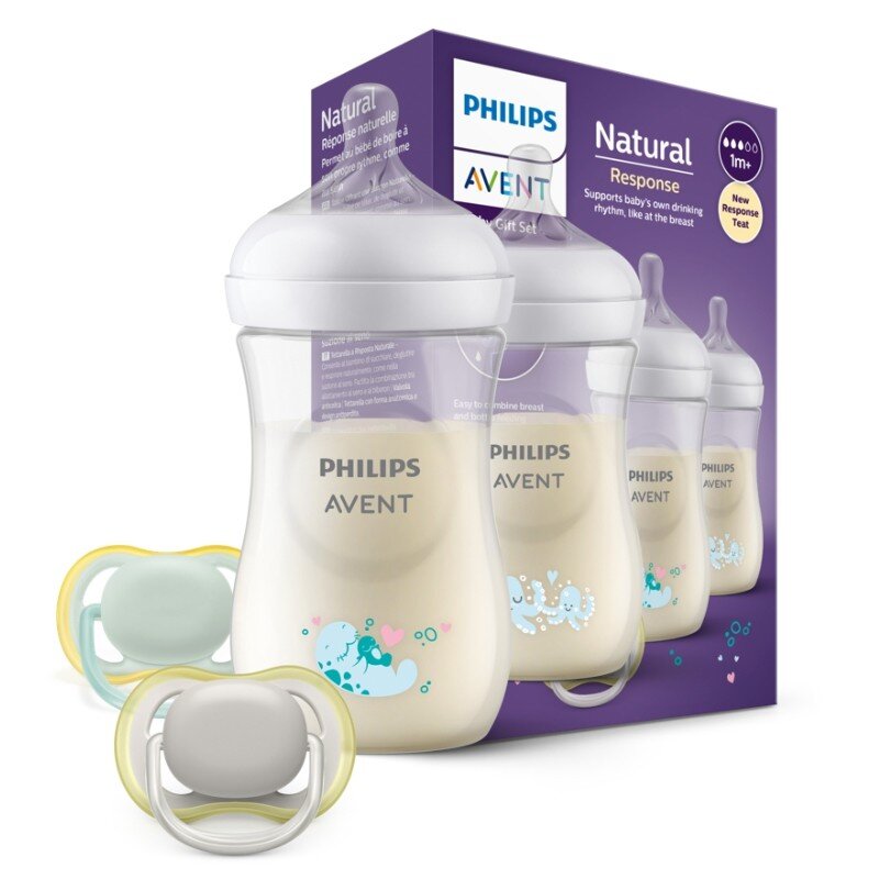 Buteliukų rinkinys Philips Avent Natural Response SCD837/11, 1 mėn+ kaina ir informacija | Buteliukai kūdikiams ir jų priedai | pigu.lt