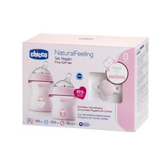 Dovanų rinkinys kūdikiams Chicco Natural Feeling Girl, 0+ mėn цена и информация | Бутылочки и аксессуары | pigu.lt