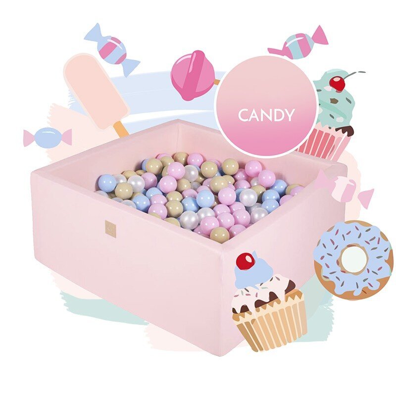 Kamuoliukų baseinas MeowBaby Candy, 300 kamuoliukų, 40 cm kaina ir informacija | Žaislai kūdikiams | pigu.lt