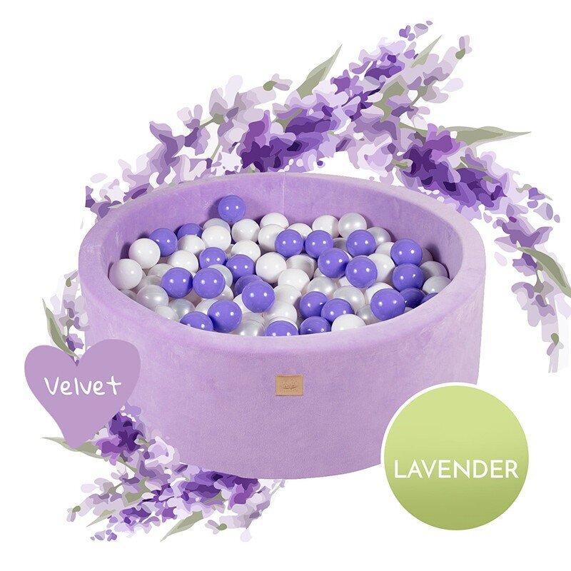 Kamuoliukų baseinas MeowBaby Lavender, 250 kamuoliukų, 30 cm kaina ir informacija | Žaislai kūdikiams | pigu.lt