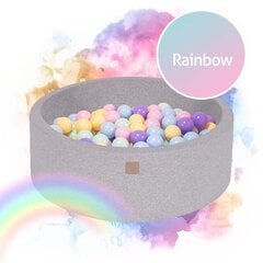 Kamuoliukų baseinas MeowBaby Rainbow, 250 kamuoliukų, 30 cm цена и информация | Игрушки для малышей | pigu.lt