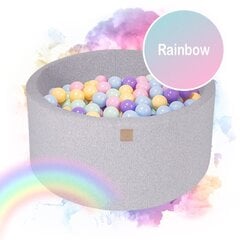 Kamuoliukų baseinas MeowBaby Rainbow, 250 kamuoliukų, 40 cm цена и информация | Игрушки для малышей | pigu.lt