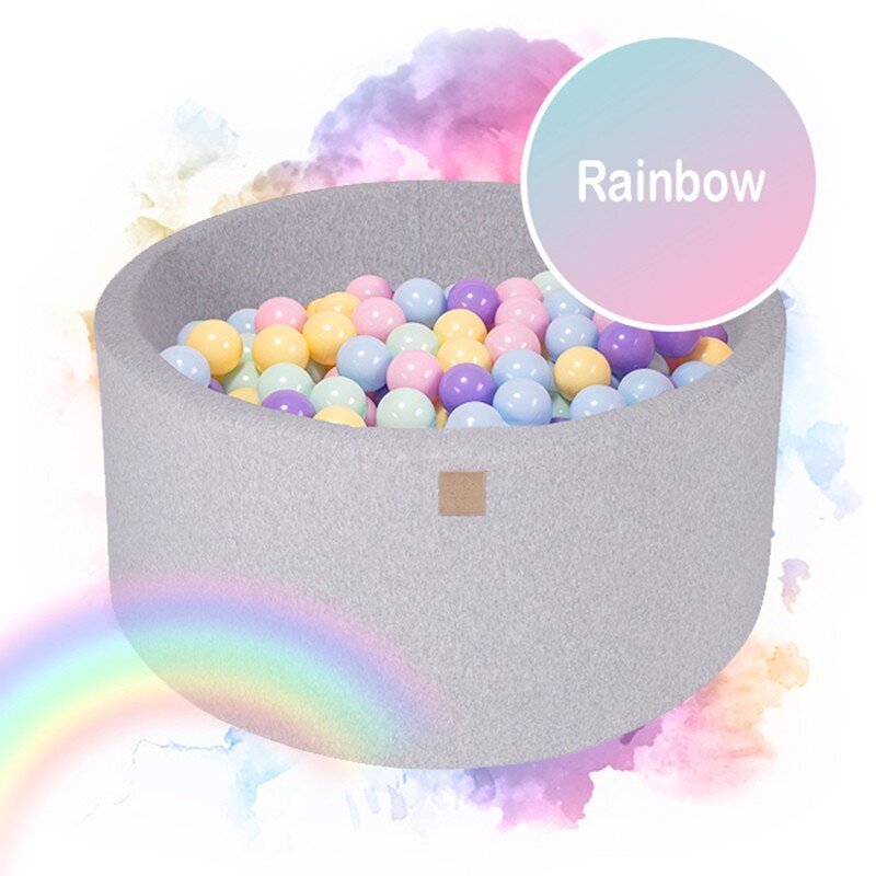 Kamuoliukų baseinas MeowBaby Rainbow, 250 kamuoliukų, 40 cm kaina ir informacija | Žaislai kūdikiams | pigu.lt