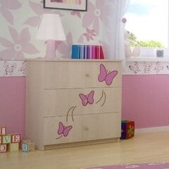 Komoda BabyBoo Butterflies, balta цена и информация | Детские комоды | pigu.lt