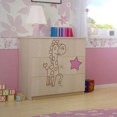 Komoda BabyBoo Decorated Giraffe, balta цена и информация | Детские комоды | pigu.lt