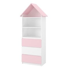 Lentyna BabyBoo House A3 Pink, balta/rožinė цена и информация | Полки для книг и игрушек | pigu.lt