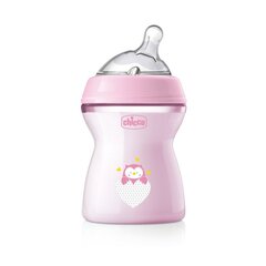 Buteliukas Chicco Natural Feeling, rožinis, 250 ml kaina ir informacija | Buteliukai kūdikiams ir jų priedai | pigu.lt