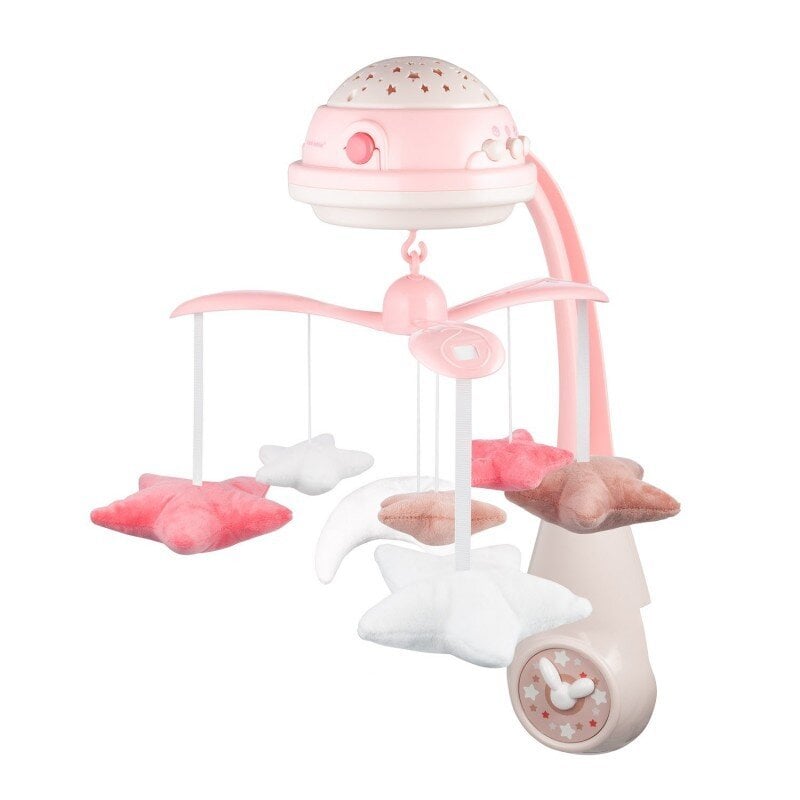 Muzikinė karuselė su projektoriumi Canpol Babies 3in1, 75/100, Pink kaina ir informacija | Žaislai kūdikiams | pigu.lt