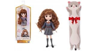 Lėlė Harry Potter Hermiona, 20 cm ir pliušinė pagalvė Katė, 50 cm kaina ir informacija | Žaislai mergaitėms | pigu.lt