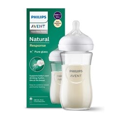 Stiklinis buteliukas Philips Avent Natural Response SCY933/01, 240ml kaina ir informacija | Buteliukai kūdikiams ir jų priedai | pigu.lt