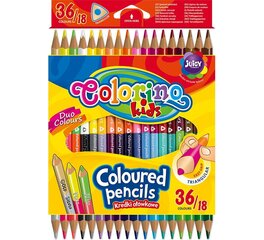 Trikampiai dvipusiai pieštukai Colorino Kids 18 vnt. цена и информация | Принадлежности для рисования, лепки | pigu.lt