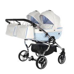 Universalus dvynukų vežimėlis Junama Candy Duo 3in1 02, white kaina ir informacija | Vežimėliai | pigu.lt