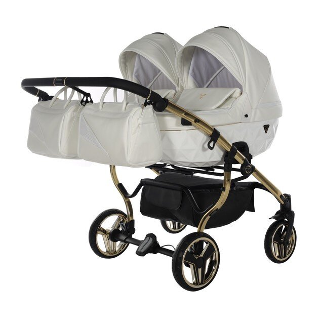 Universalus dvynukų vežimėlis Junama Diamond Individual Duo 3in1 04, white kaina ir informacija | Vežimėliai | pigu.lt