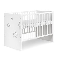 Kūdikių lovytė Klupš Tino Stars, 120x60 cm, balta kaina ir informacija | Kūdikių lovytės | pigu.lt
