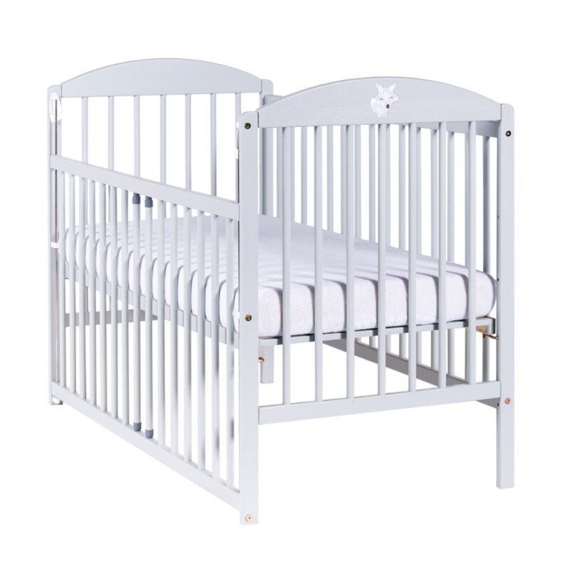 Kūdikių lovytė Drewex Fox, 120x60 cm, pilka kaina ir informacija | Kūdikių lovytės | pigu.lt