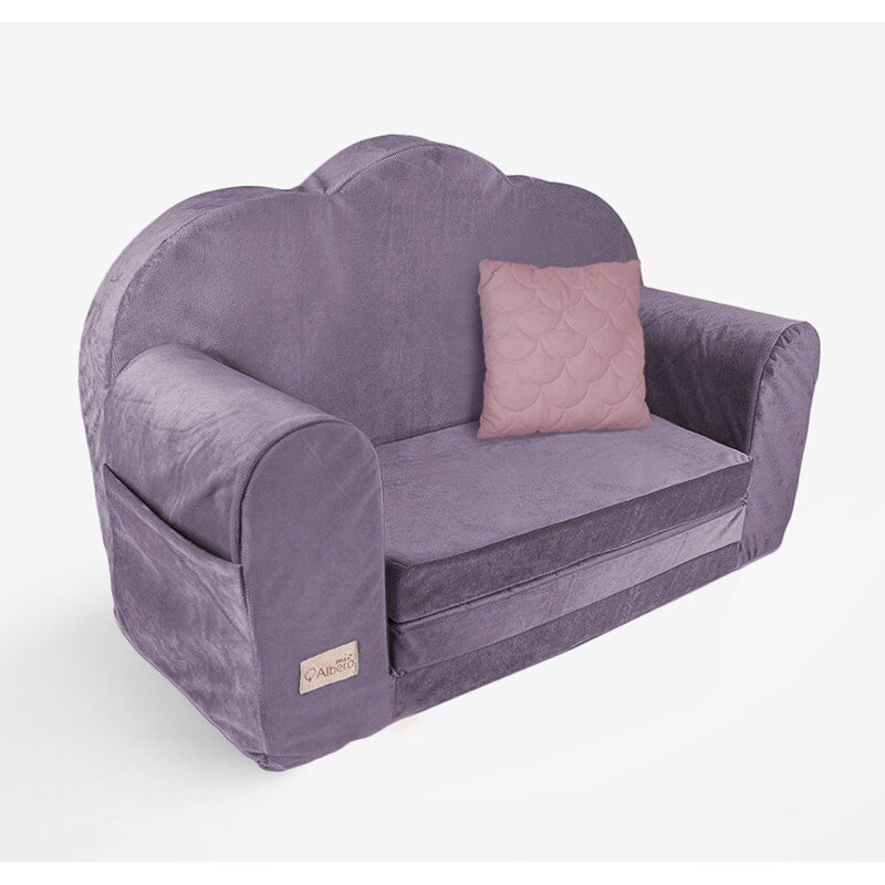 Vaikiška Sofa Albero Mio Velvet Heather V112, violetinė цена и информация | Vaikiški sėdmaišiai, foteliai, pufai | pigu.lt