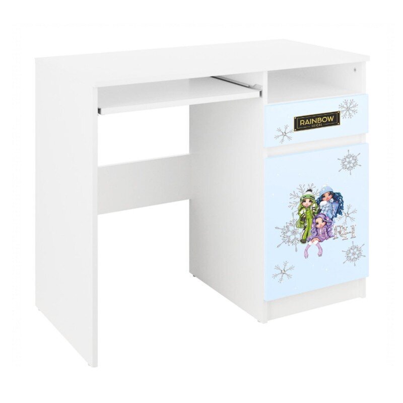 Vaikiškas rašomasis stalas BabyBoo N35 Rainbow High Winter, baltas kaina ir informacija | Kompiuteriniai, rašomieji stalai | pigu.lt