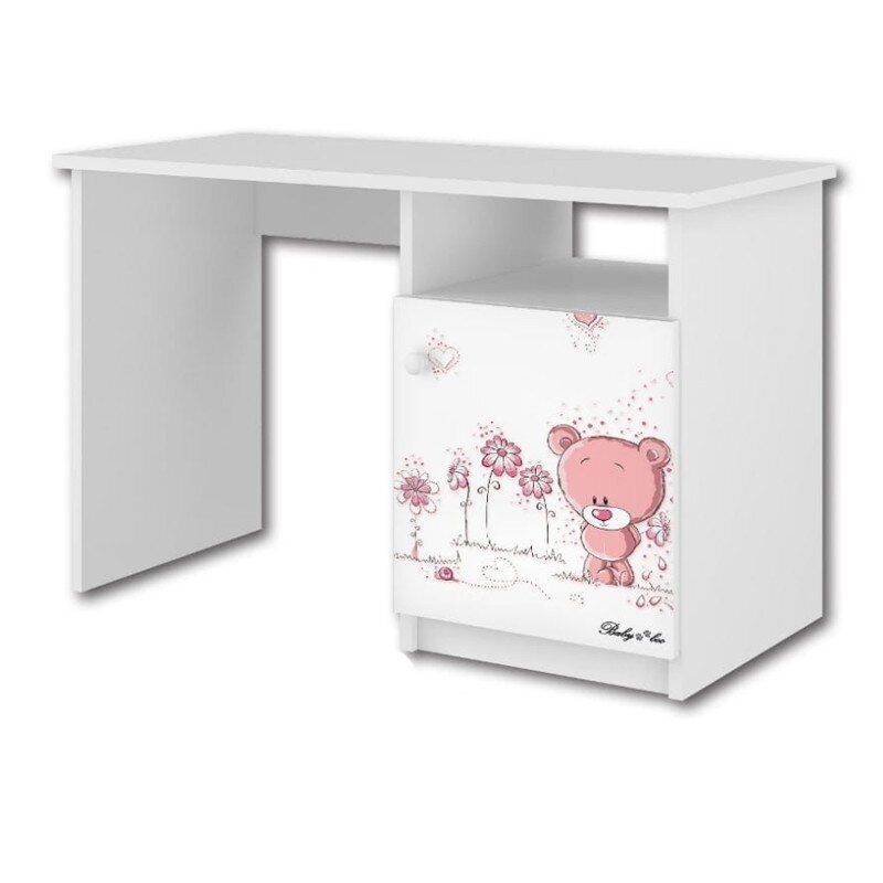 Vaikiškas rašomasis stalas BabyBoo Pink Bear, baltas kaina ir informacija | Kompiuteriniai, rašomieji stalai | pigu.lt