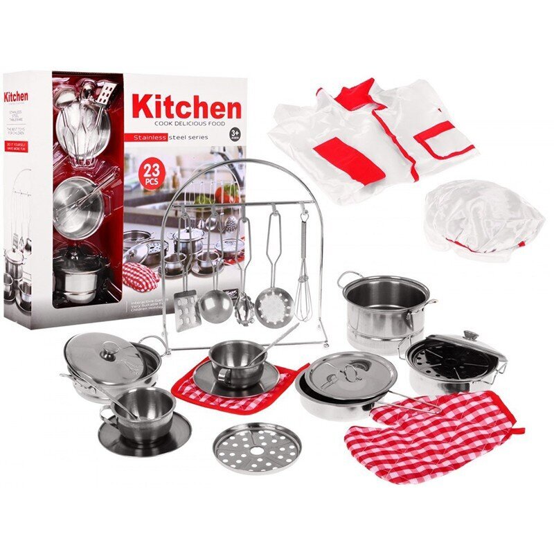 Virtuvės reikmenų rinkinys Kitchen, 23 d. kaina ir informacija | Žaislai mergaitėms | pigu.lt