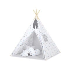 Žaidimų palapinė Bobono Tipi Grey/Blue Stars цена и информация | Детские игровые домики | pigu.lt