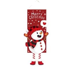 Рождественское украшение на дверь Снеговик, красный, 40cm x 105cm цена и информация | Рождественские украшения | pigu.lt