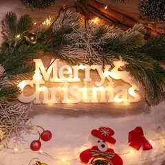 Декоративный надпись С Рождеством, белый, 11см x 27см цена и информация | Рождественские украшения | pigu.lt