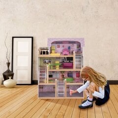 4-х уровневый кукольный домик с деревянной мебелью, 60.5х29.5х81 см цена и информация | Игрушки для девочек | pigu.lt