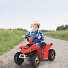 Vienvietis vaikiškas elektrinis keturratis Costway, raudonas kaina ir informacija | Elektromobiliai vaikams | pigu.lt