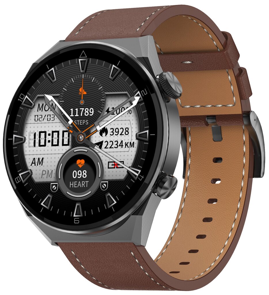 Zaxer ZT3 Pro Max Black/Brown Leather цена и информация | Išmanieji laikrodžiai (smartwatch) | pigu.lt