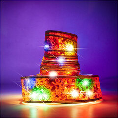 Лента декоративная светящаяся Д52, красная цена и информация | Рождественские украшения | pigu.lt
