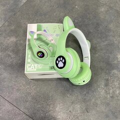 Belaidės bluetooth LED ausinės su katės ausytėmis – žalios kaina ir informacija | Ausinės | pigu.lt