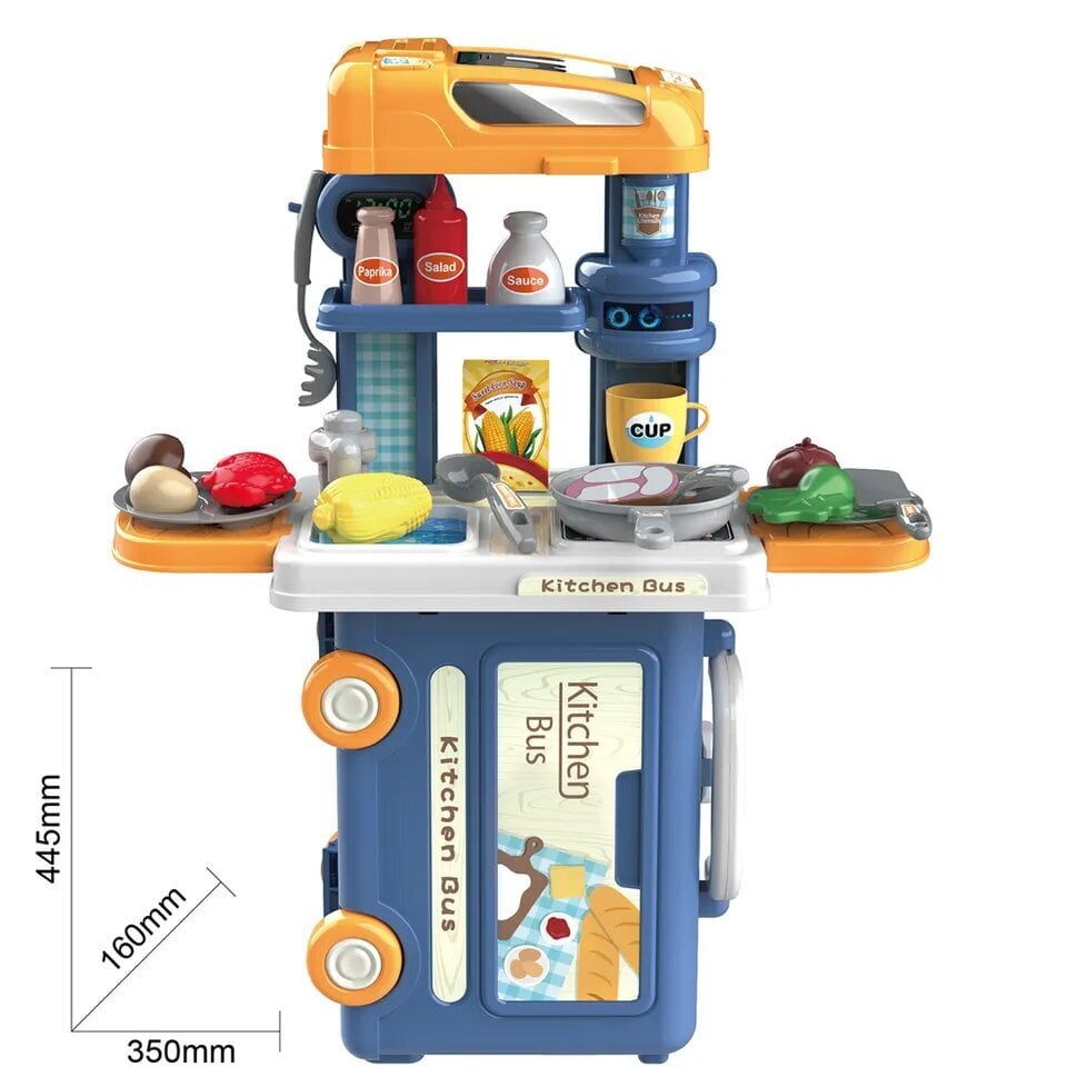 Žaislinė virtuvėlė ir autobusas 3in1, 32 el. kaina ir informacija | Žaislai mergaitėms | pigu.lt