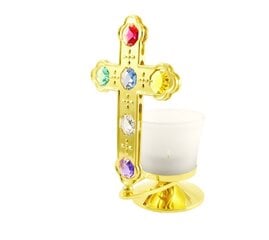 Подсвечник с крестом и кристаллами Сваровски цена и информация | Подсвечники, свечи | pigu.lt