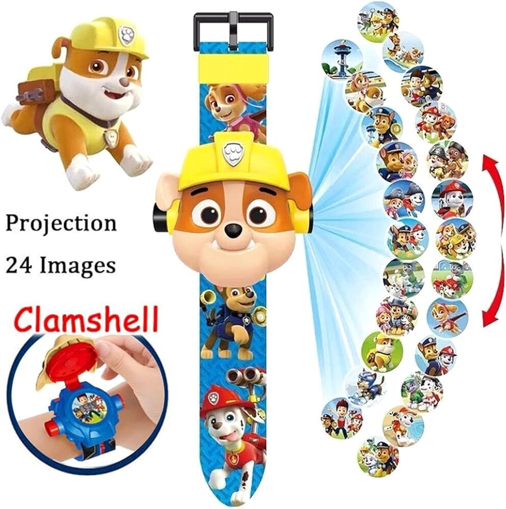 Laikrodis su projektoriumi vaikams Paw Patrol Rubble kaina ir informacija | Aksesuarai vaikams | pigu.lt