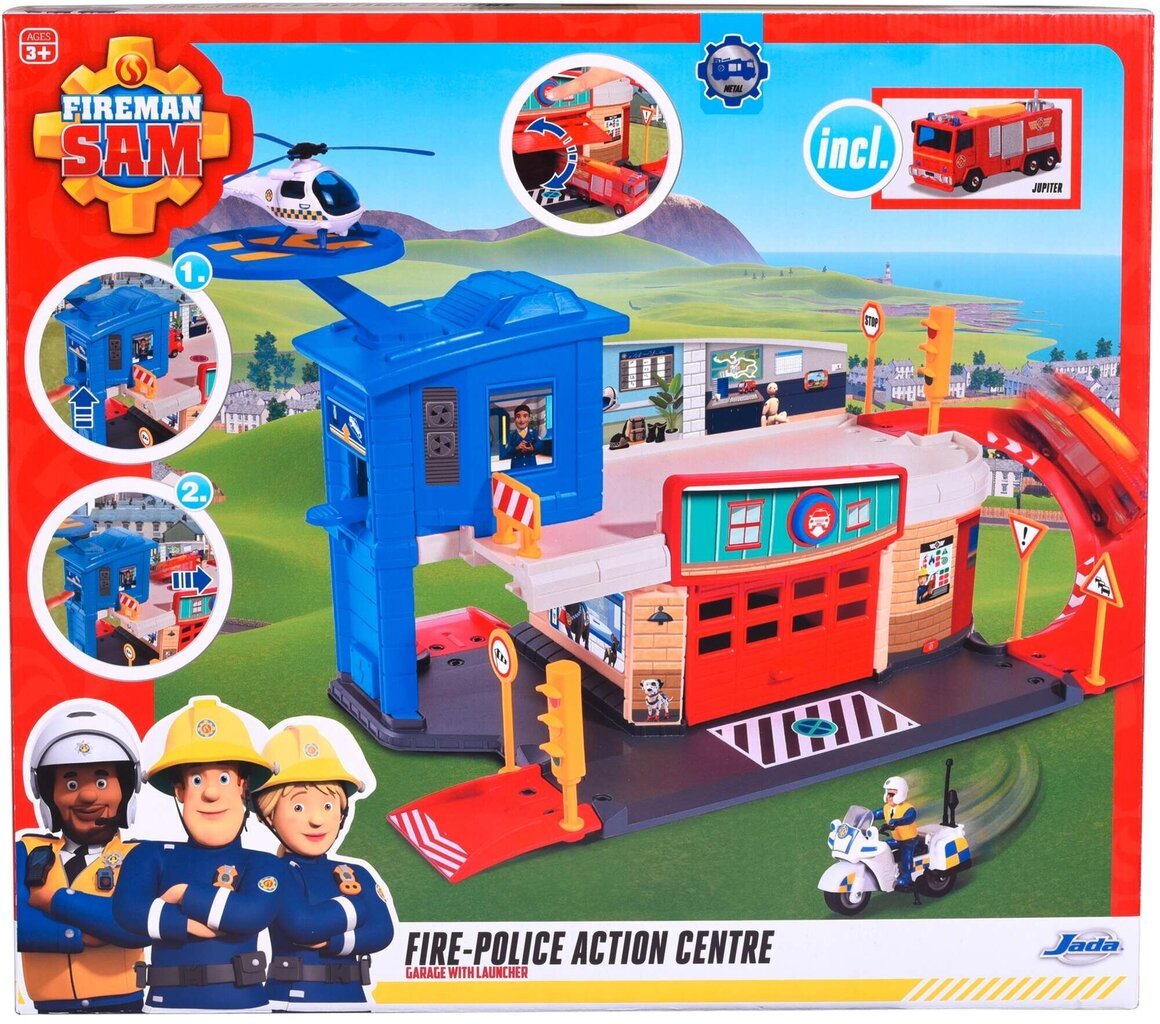 Gaisrinės ir policijos garažas 2in1 Jada Toys Fireman Sam ( Ugnegesys Samas) kaina ir informacija | Žaislai berniukams | pigu.lt